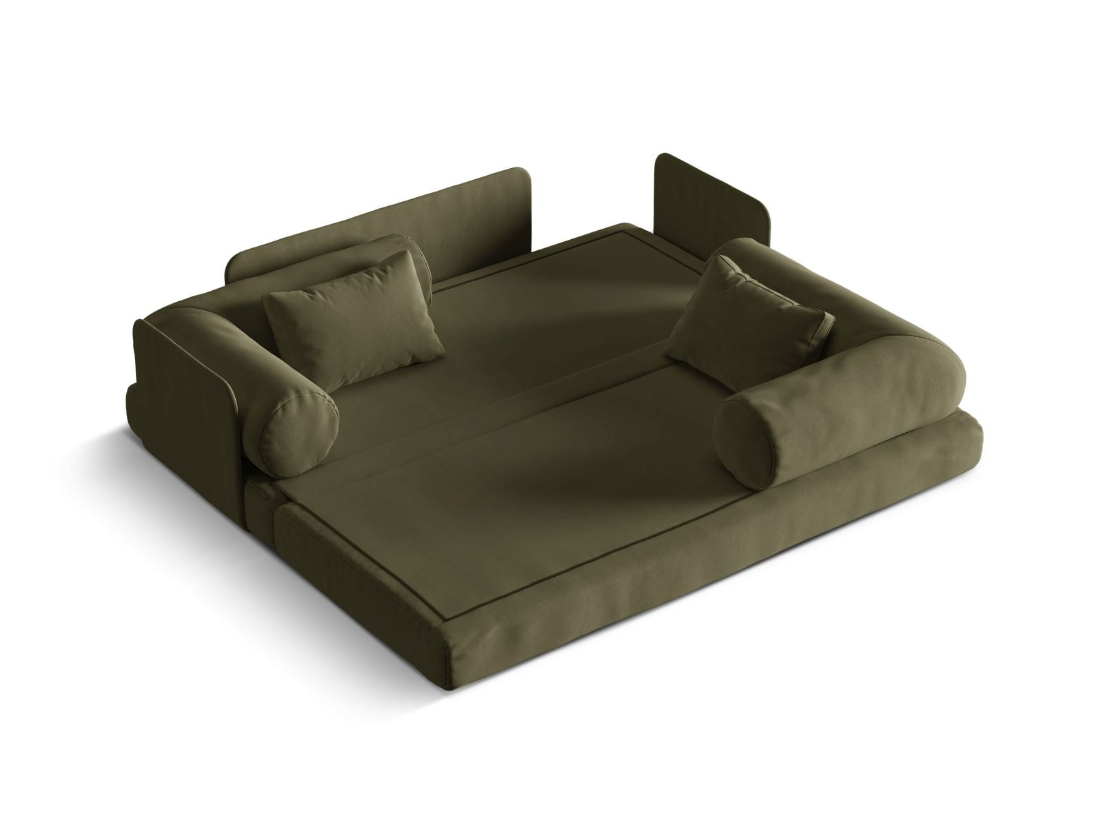 Elegantes 3-Sitzer Sofa Dreamy in frischem Grün, ideal für gemütliche Stunden und als praktisches Schlafsofa für Gäste.