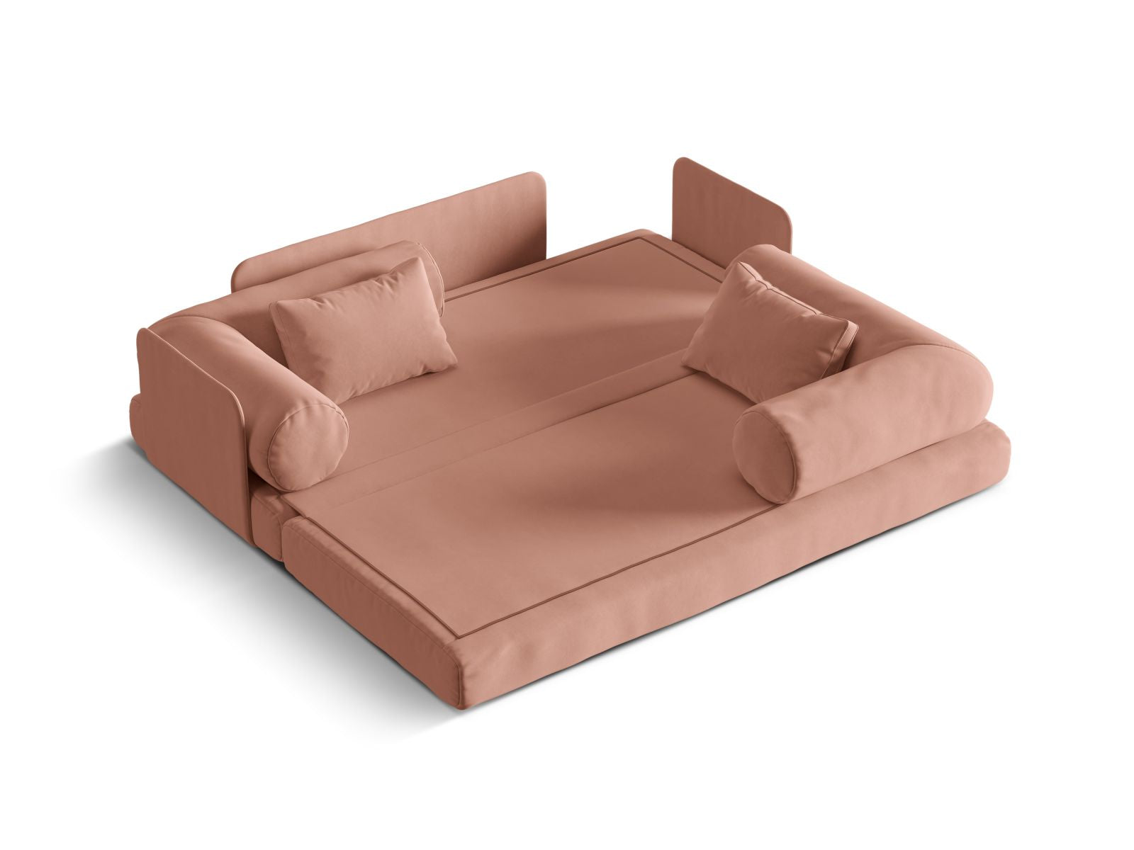 Elegantes 3-Sitzer Sofa Dreamy in sanftem Rosa, ideal als Schlafgelegenheit und für stilvolle Wohnräume von Micadoni.