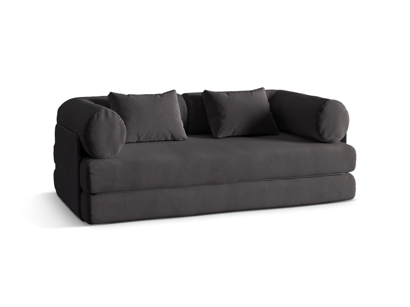 Elegantes 3-Sitzer Sofa Dreamy in Dunkelgrau, ideal als Bettsofa für stilvolle Wohnräume, präsentiert von Micadoni.