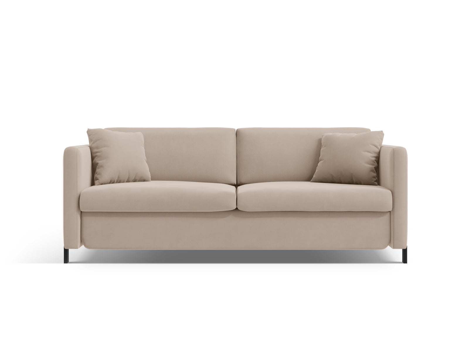 Gloria Velour Sofa mit Schlaffunktion 3 Sitzer in Beige präsentiert im Onlineshop von KAQTU Design AG. Bettsofa ist von Micadoni