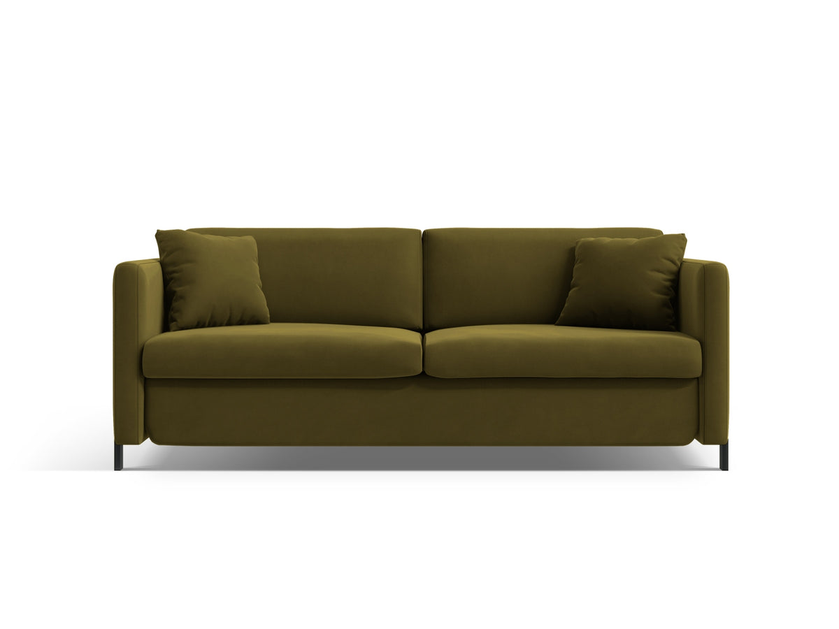 Gloria Velour Sofa mit Schlaffunktion 3 Sitzer in Green-Salvador präsentiert im Onlineshop von KAQTU Design AG. Bettsofa ist von Micadoni
