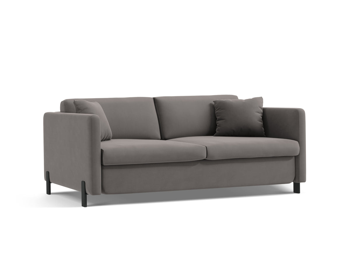 Gloria Velour Sofa mit Schlaffunktion 3 Sitzer in Grey-Salvador präsentiert im Onlineshop von KAQTU Design AG. Bettsofa ist von Micadoni