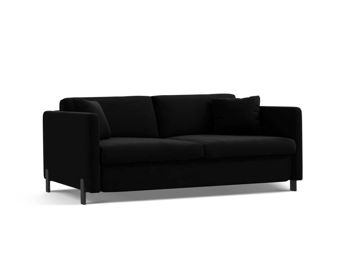 Gloria Velour Sofa mit Schlaffunktion 3 Sitzer in Black-Salvador präsentiert im Onlineshop von KAQTU Design AG. Bettsofa ist von Micadoni