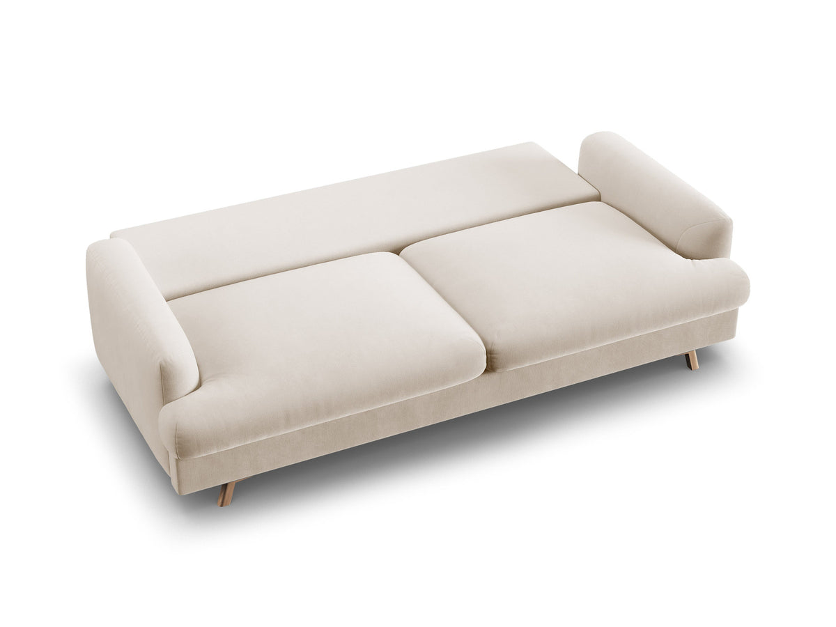 3-Sitzer Sofa Naomi mit Schlaffunktion und Stauraum in Beige-Salvador präsentiert im Onlineshop von KAQTU Design AG. Bettsofa ist von Micadoni