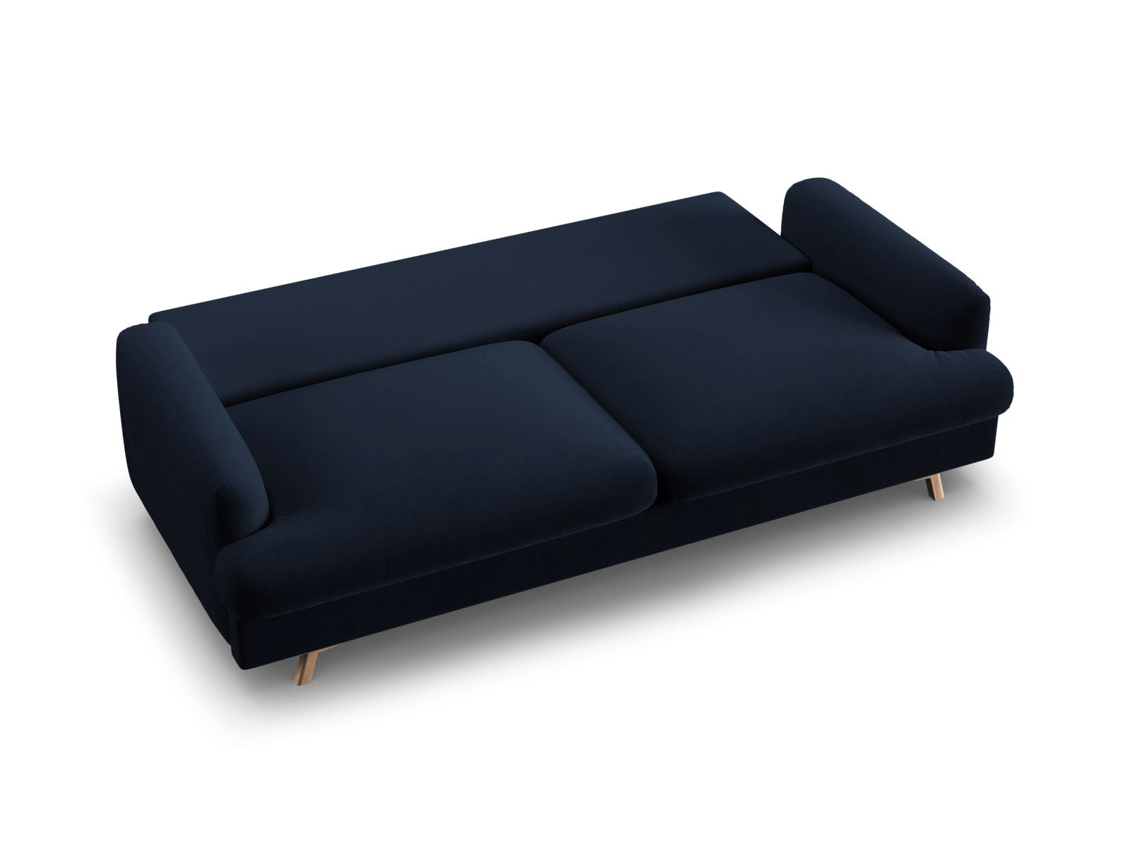 Stylisches 3-Sitzer Sofa Naomi in Royal Blue, perfekt für Gästeübernachtungen und mit cleverem Stauraum für mehr Ordnung.