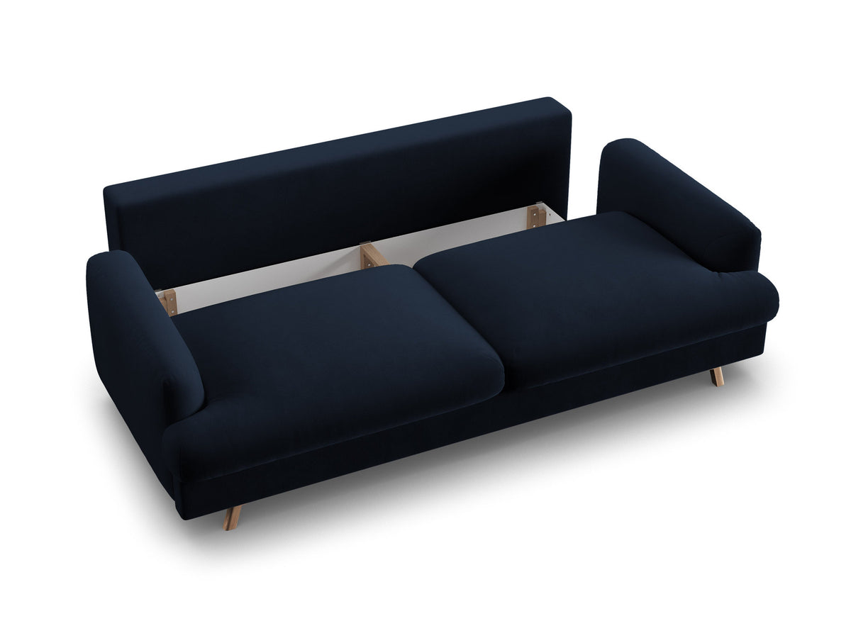 3-Sitzer Sofa Naomi mit Schlaffunktion und Stauraum in Royal Blue-Salvador präsentiert im Onlineshop von KAQTU Design AG. Bettsofa ist von Micadoni