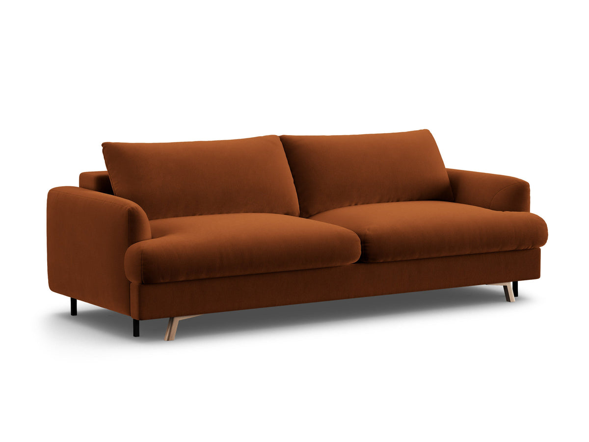 3-Sitzer Sofa Naomi mit Schlaffunktion und Stauraum in Terracotta-Salvador präsentiert im Onlineshop von KAQTU Design AG. Bettsofa ist von Micadoni