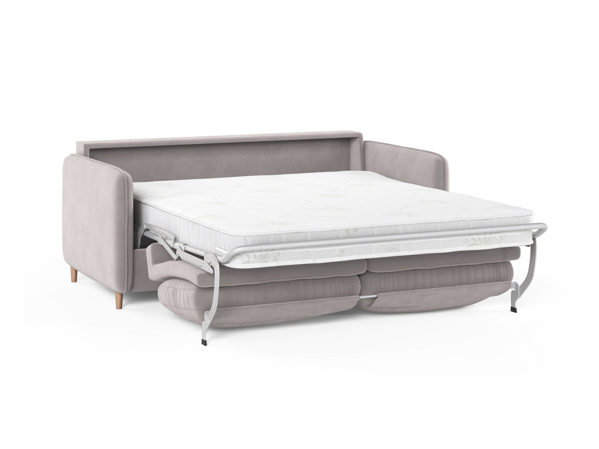3-Sitzer Sofa mit Schlaffunktion Simo in Light Grey-Salvador präsentiert im Onlineshop von KAQTU Design AG. Bettsofa ist von Micadoni