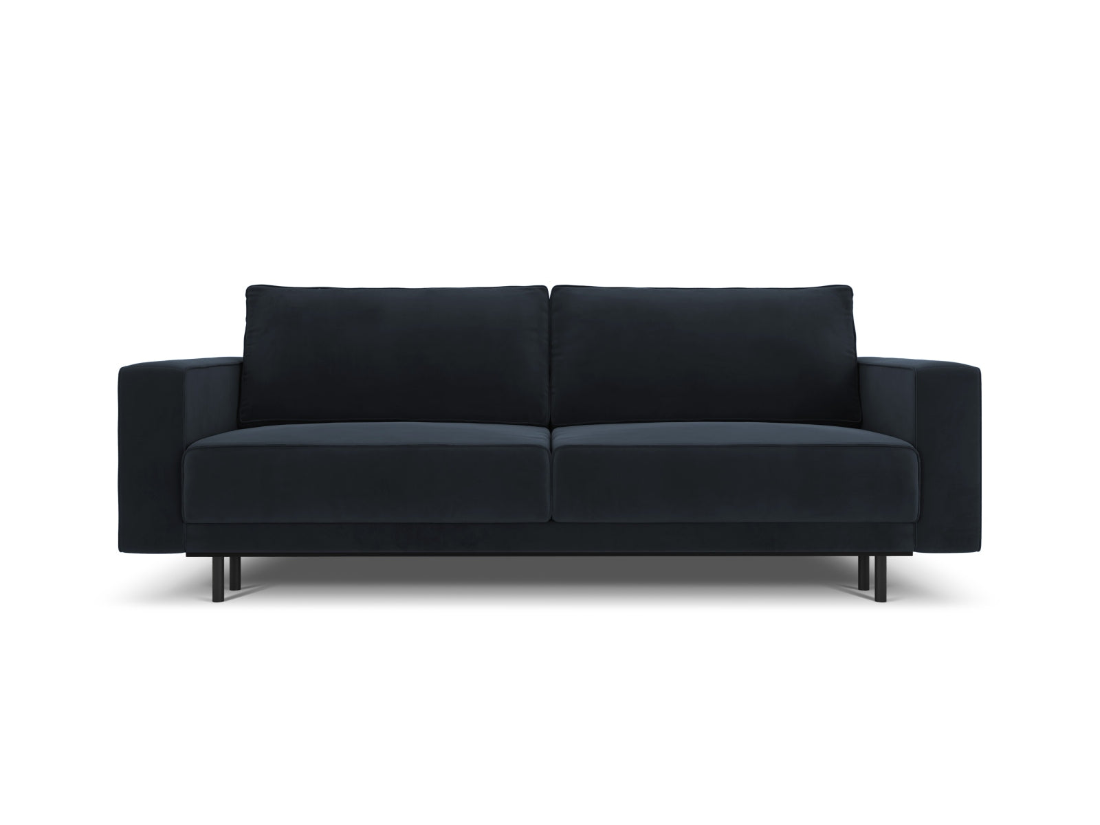 Caro Velour Sofa mit Schlaffunktion und Stauraum 3 Sitzer in Dark Blue präsentiert im Onlineshop von KAQTU Design AG. Bettsofa ist von Micadoni