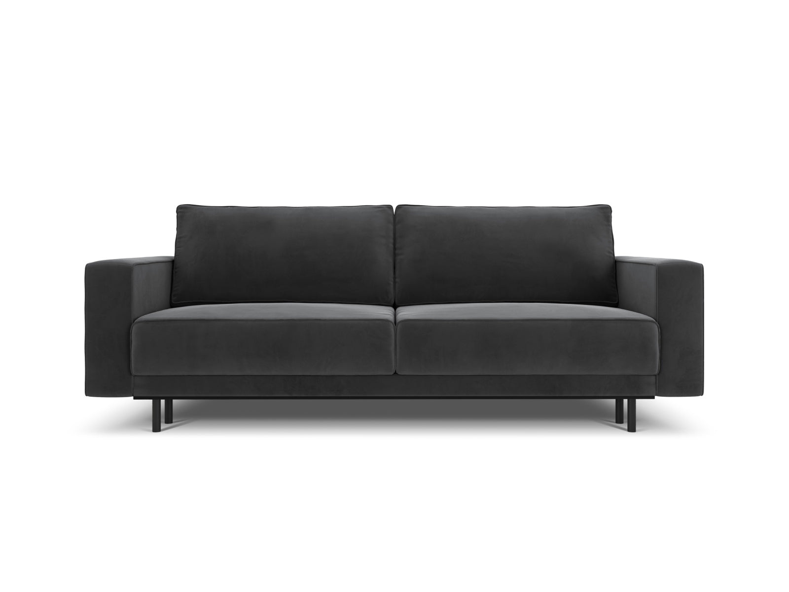 Caro Velour Sofa mit Schlaffunktion und Stauraum 3 Sitzer in Grey-Bluvel präsentiert im Onlineshop von KAQTU Design AG. Bettsofa ist von Micadoni