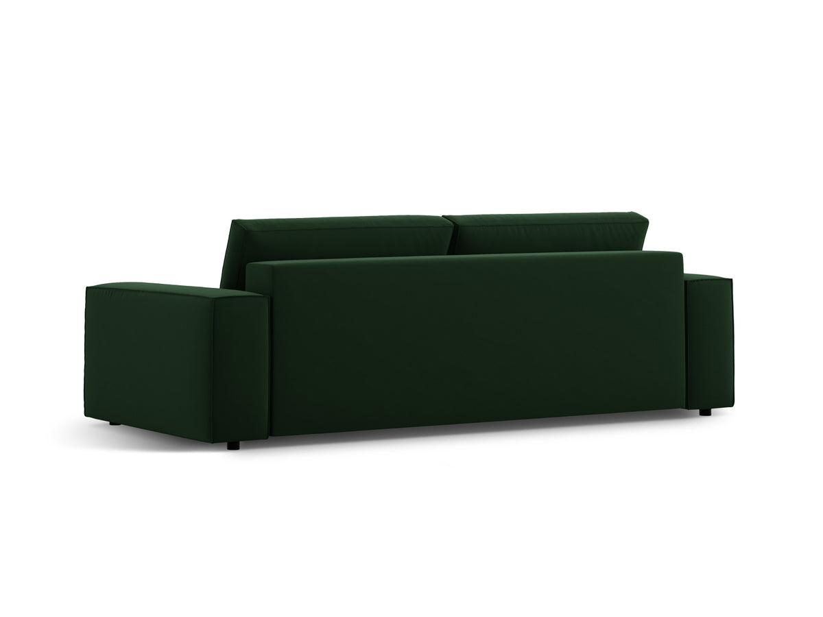 Jodie Velour Sofa mit Schlaffunktion und Stauraumbox 3 Sitzer in Bottle Green-Bluvel präsentiert im Onlineshop von KAQTU Design AG. Bettsofa ist von Micadoni