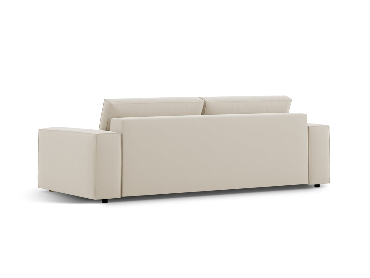 Jodie Velour Sofa mit Schlaffunktion und Stauraumbox 3 Sitzer in Dark Beige-Bluvel präsentiert im Onlineshop von KAQTU Design AG. Bettsofa ist von Micadoni