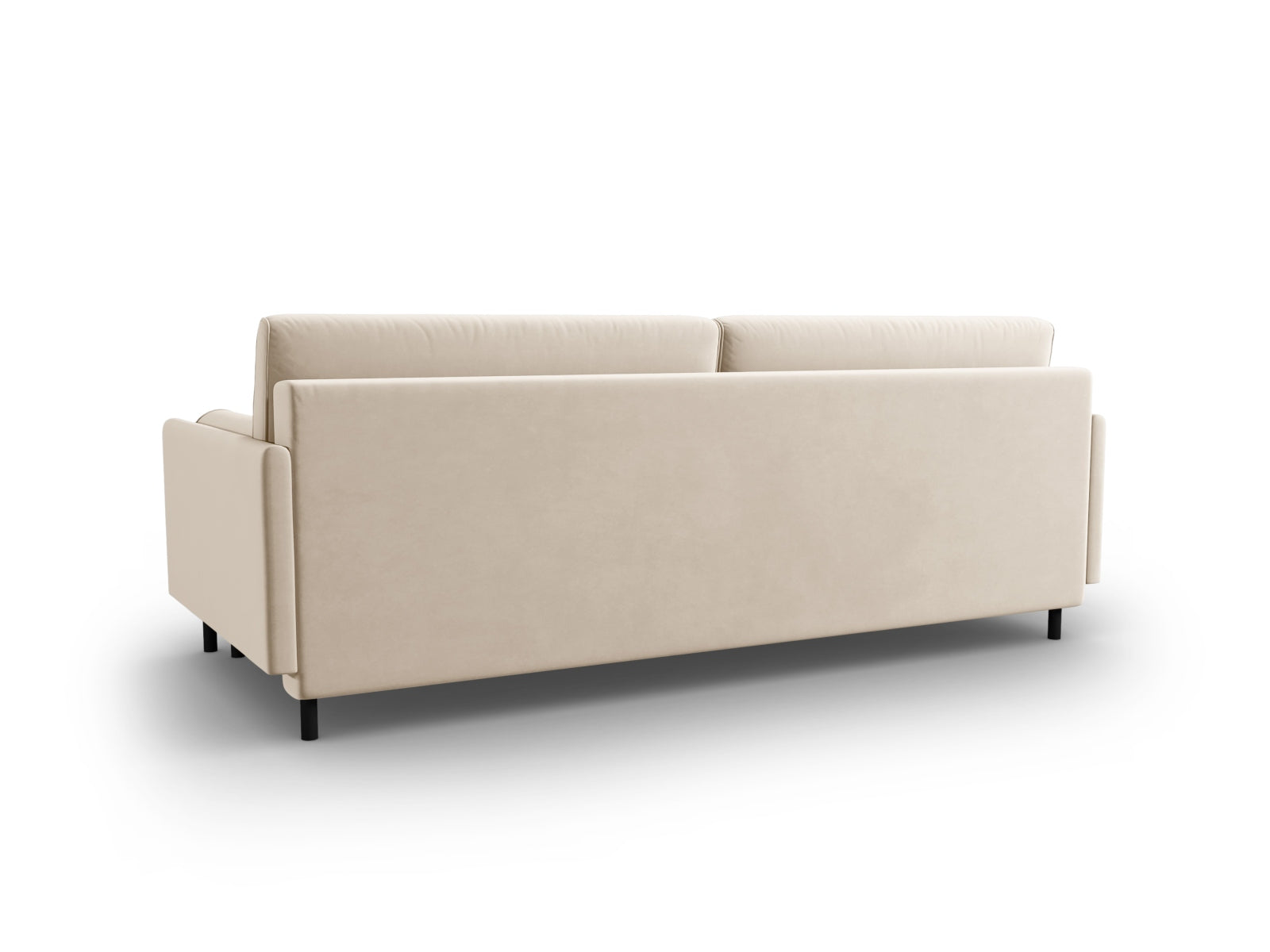 Elegantes Bettsofa in hochwertigem Velours, ideal für Gästeübernachtungen und mit praktischem Stauraum für zusätzlichen Komfort.