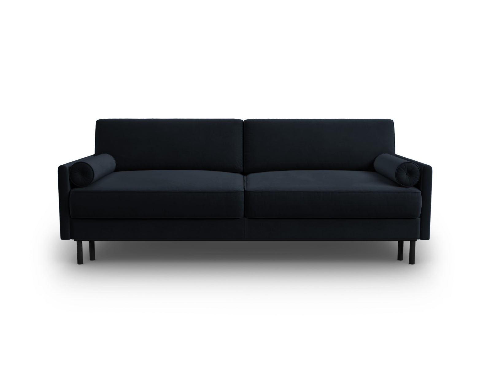Scott Velour Sofa mit Schlaffunktion und Stauraum 3 Sitzer in Dark Blue präsentiert im Onlineshop von KAQTU Design AG. Bettsofa ist von Micadoni