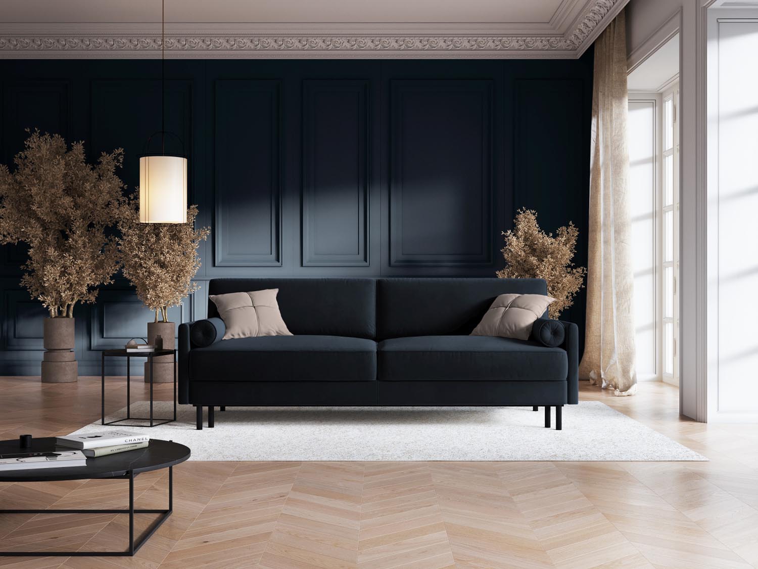 Erleben Sie das stilvolle Scott Velour Sofa von Micadoni: 3-Sitzer mit innovativer Schlaffunktion und nützlichem Stauraum – ideal für Ihr Zuhause!