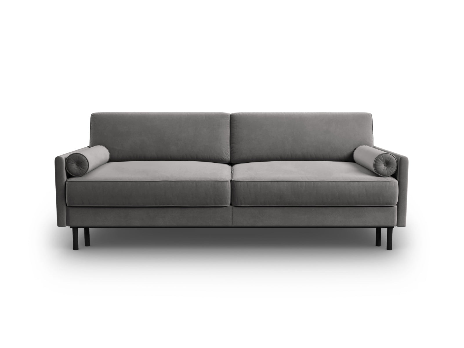 Scott Velour Sofa mit Schlaffunktion und Stauraum 3 Sitzer in Light Grey präsentiert im Onlineshop von KAQTU Design AG. Bettsofa ist von Micadoni