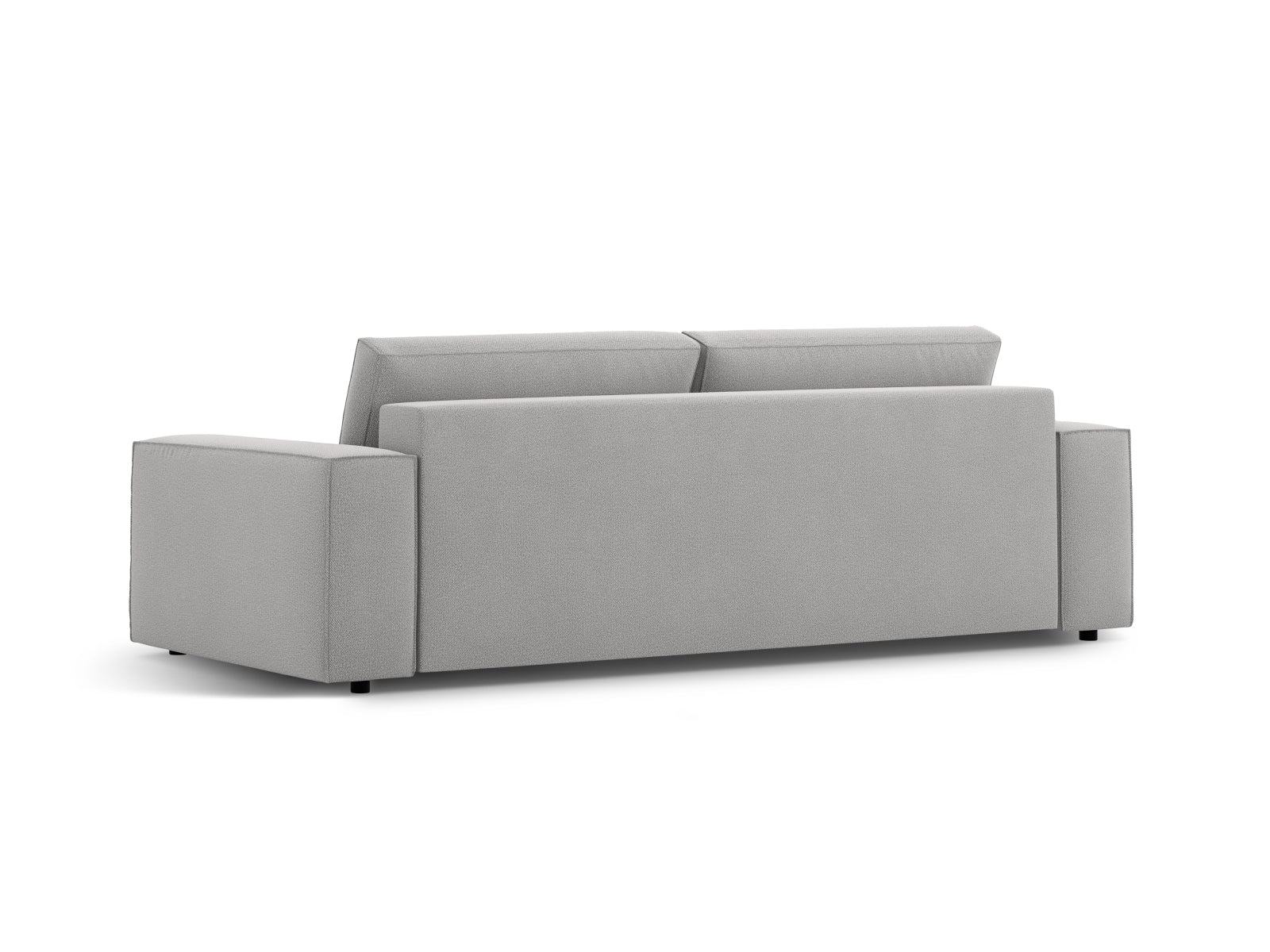 Elegantes Jodie Sofa in Hellgrau, 3-Sitzer mit Schlaffunktion und Stauraum, ideal für stilvolle und funktionale Wohnräume.
