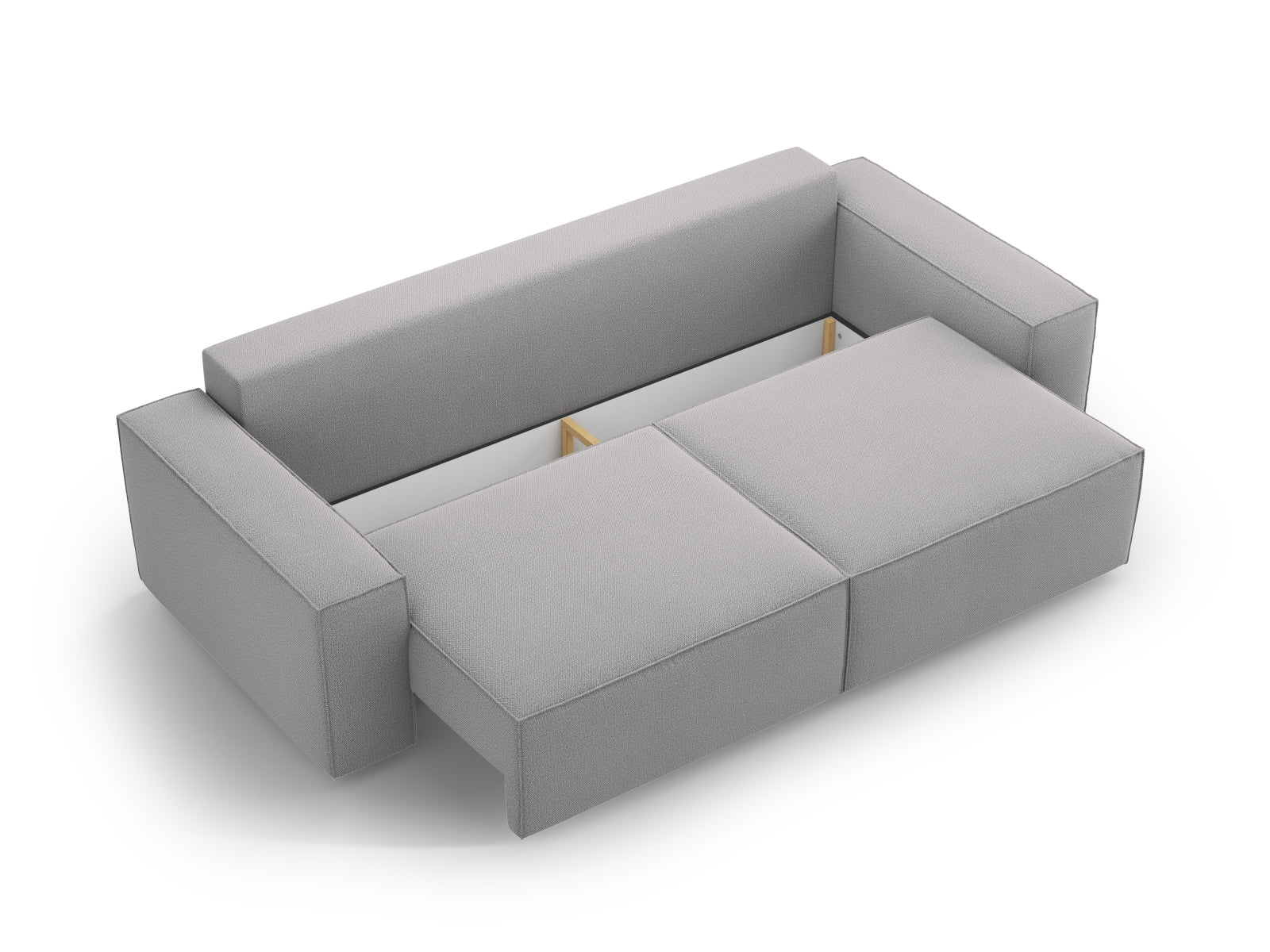 Jodie Sofa mit Schlaffunktion und Stauraumbox 3 Sitzer in Light Grey-Megan präsentiert im Onlineshop von KAQTU Design AG. Bettsofa ist von Micadoni