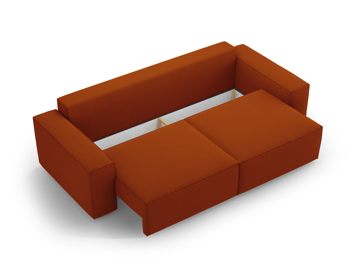Jodie Sofa mit Schlaffunktion und Stauraumbox 3 Sitzer in Terracotta-Megan präsentiert im Onlineshop von KAQTU Design AG. Bettsofa ist von Micadoni