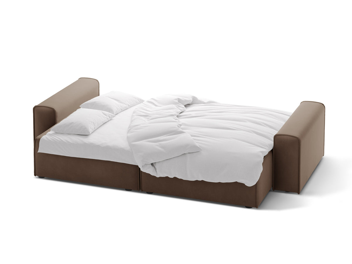 3-Sitzer Sofa Victor mit Schlaffunktion und Stauraum in Chocolate-Paris präsentiert im Onlineshop von KAQTU Design AG. Bettsofa ist von Micadoni