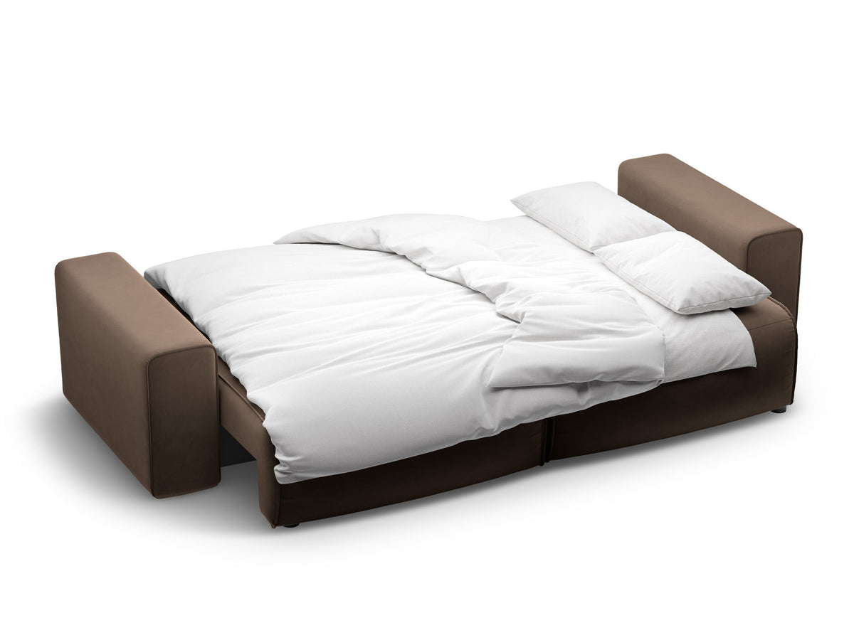 3-Sitzer Sofa Victor mit Schlaffunktion und Stauraum in Chocolate-Paris präsentiert im Onlineshop von KAQTU Design AG. Bettsofa ist von Micadoni