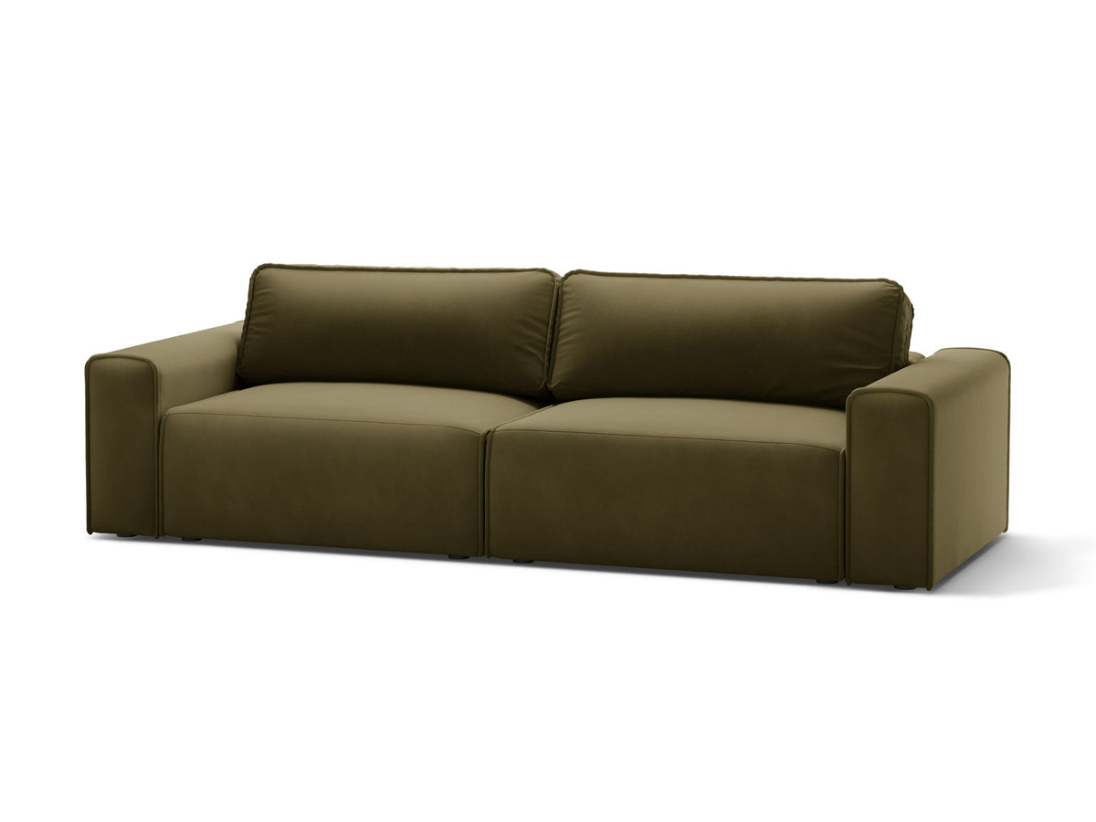 3-Sitzer Sofa Victor mit Schlaffunktion und Stauraum in Moss Green Melange-Paris präsentiert im Onlineshop von KAQTU Design AG. Bettsofa ist von Micadoni