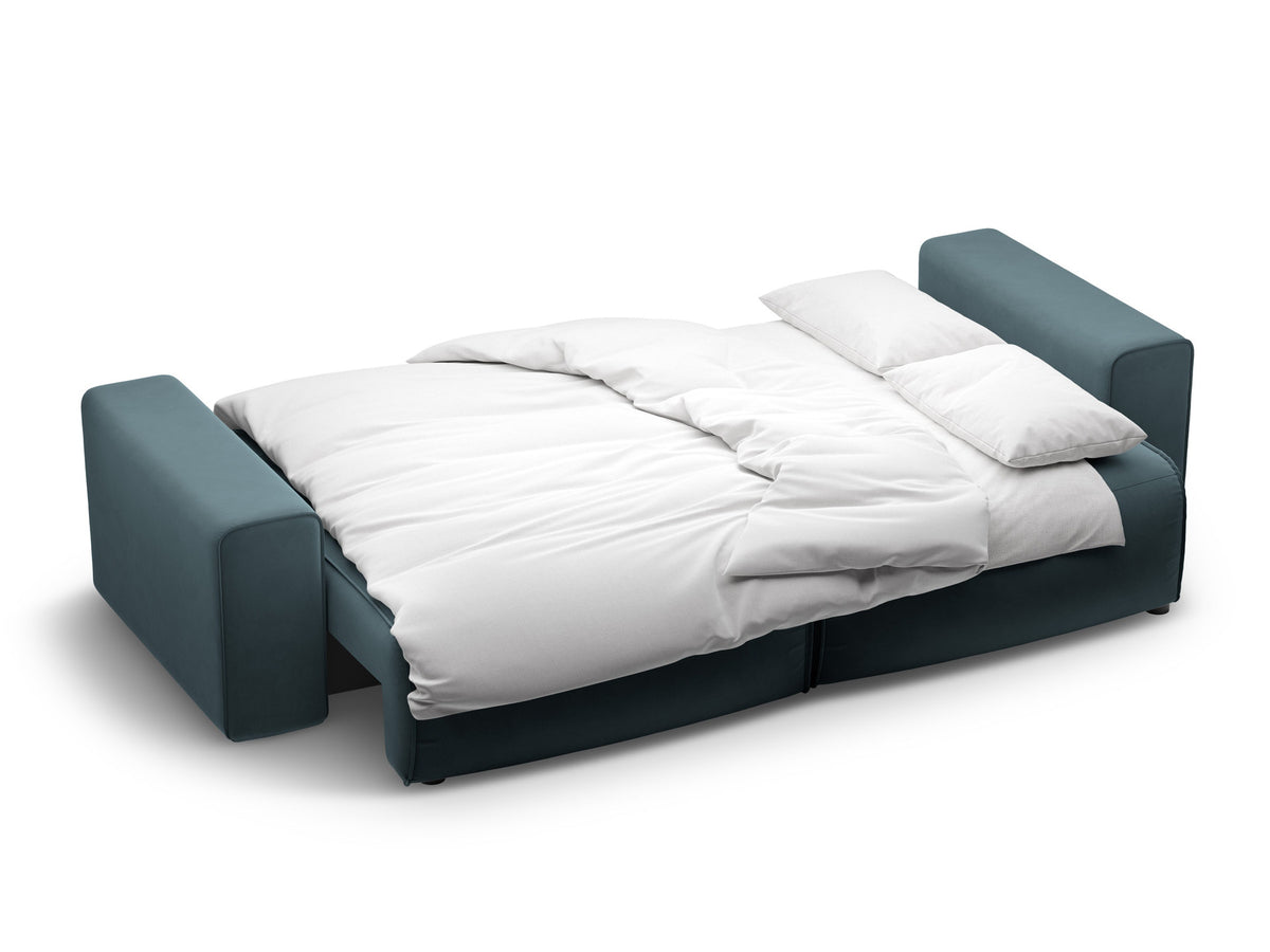 3-Sitzer Sofa Victor mit Schlaffunktion und Stauraum in Blue-Paris präsentiert im Onlineshop von KAQTU Design AG. Bettsofa ist von Micadoni