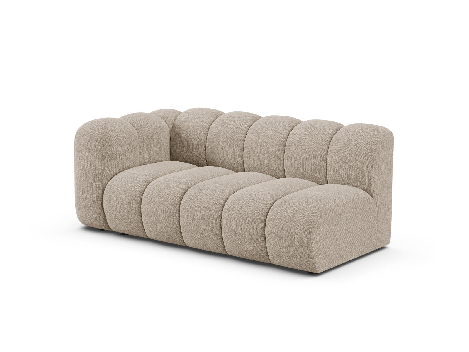 Elegantes Lupine 3-Sitzer Sofa in Dunkelbeige, linksseitig, ideal für moderne Wohnräume. Entdecken Sie stilvolle Modularität von Micadoni.