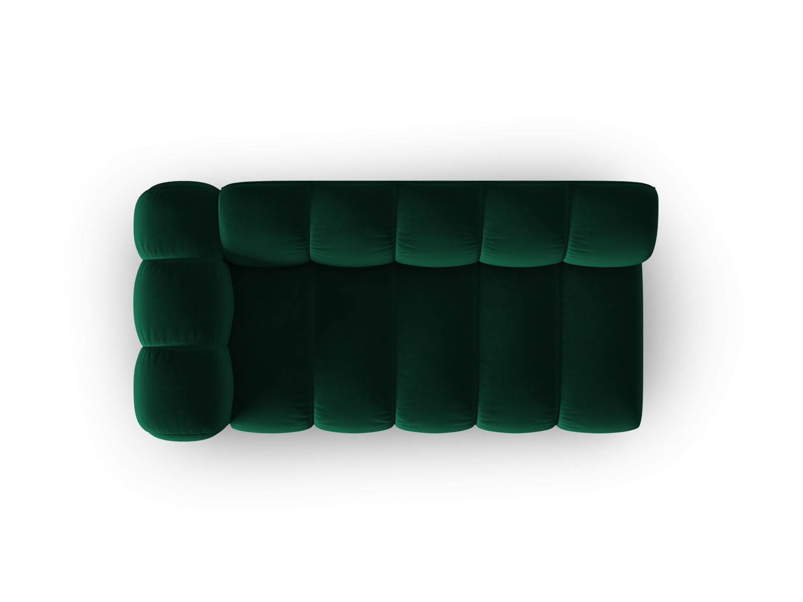 Elegantes, modulares 3-Sitzer Sofa in luxuriösem Flaschengrün aus Lupine Velour, ideal für moderne Wohnräume und individuelle Gestaltung.