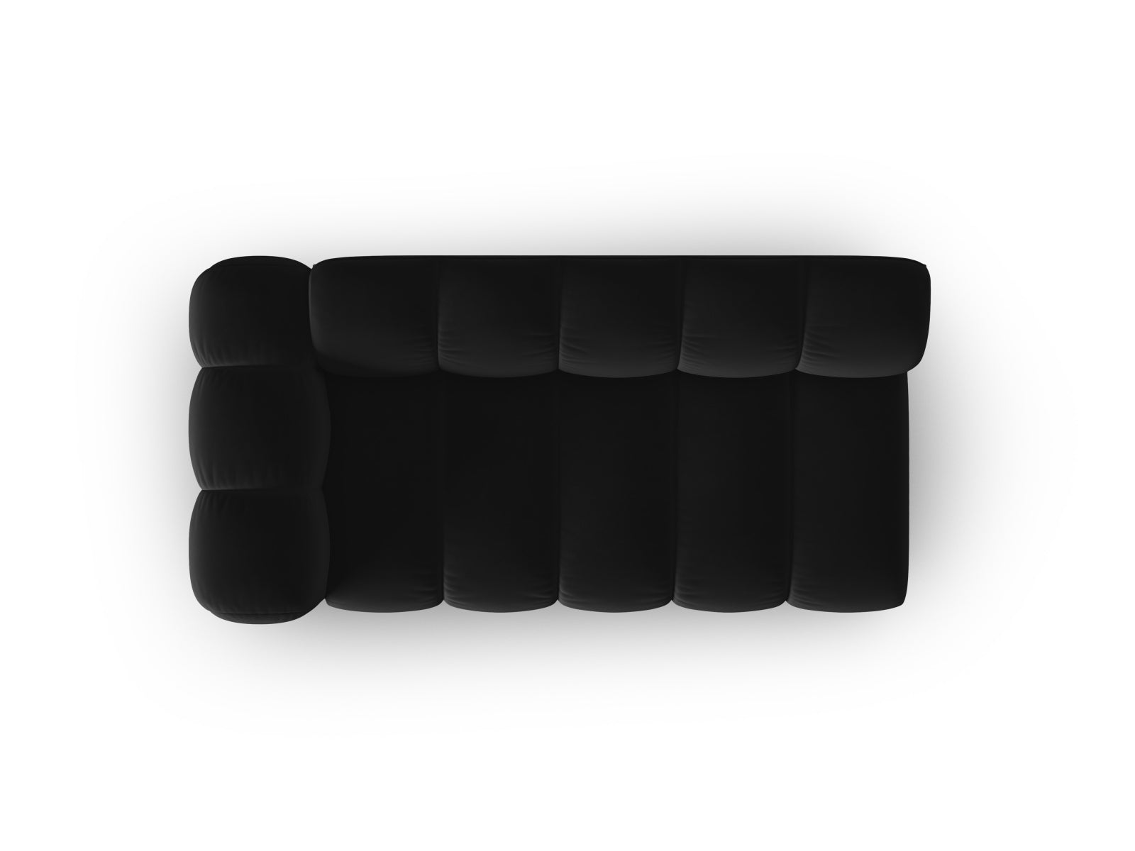 Elegantes, modulares 3-Sitzer Sofa in luxuriösem Lupine Velour, linksseitig, ideal für moderne Wohnräume von Micadoni.