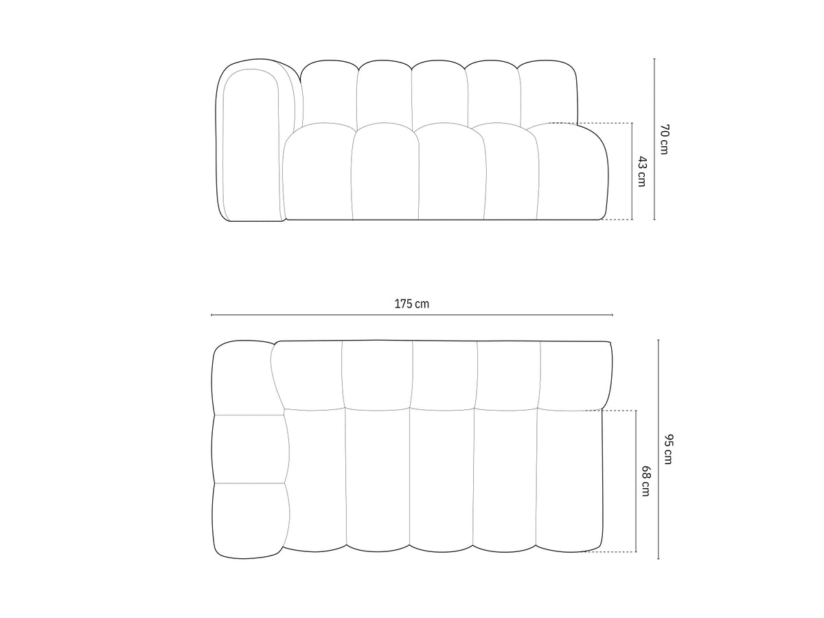 Lupine Velour links Modular Sofa 3 Sitzer in Yellow-Salvador präsentiert im Onlineshop von KAQTU Design AG. Modulares Sofa ist von Micadoni