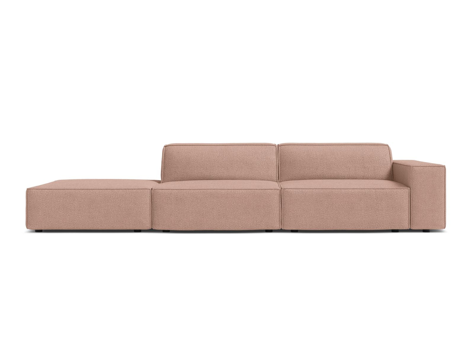 Jodie Boucle modulares Sofa open links 3 Sitzer in Powder Pink-Baloo präsentiert im Onlineshop von KAQTU Design AG. 3er Sofa ist von Micadoni