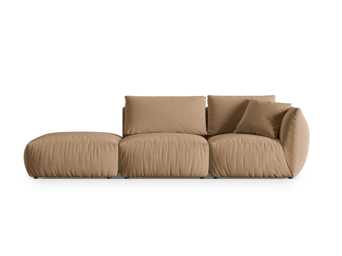 Chris Velour links Modular Sofa 3 Sitzer in Sand-Casino präsentiert im Onlineshop von KAQTU Design AG. 3er Sofa ist von Micadoni