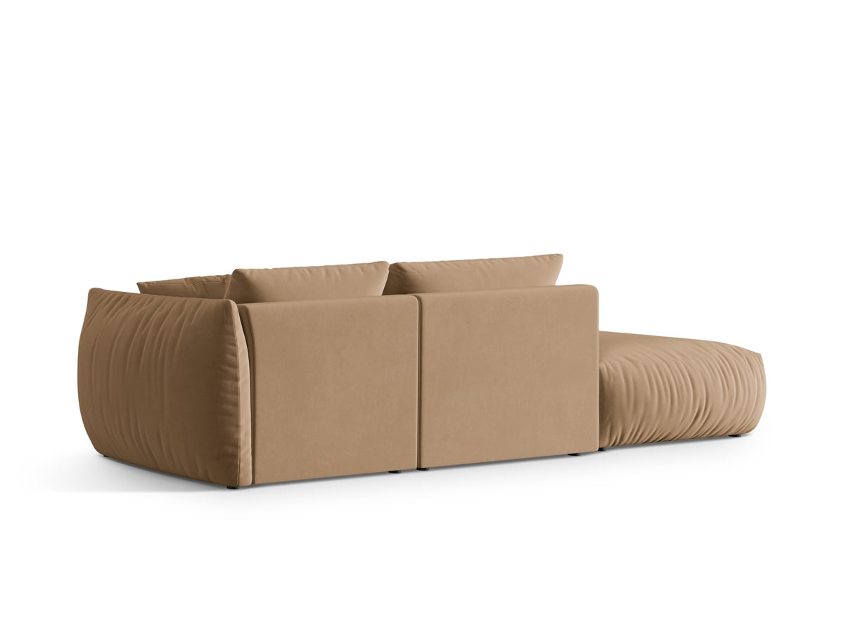 Chris Velour links Modular Sofa 3 Sitzer in Sand-Casino präsentiert im Onlineshop von KAQTU Design AG. 3er Sofa ist von Micadoni