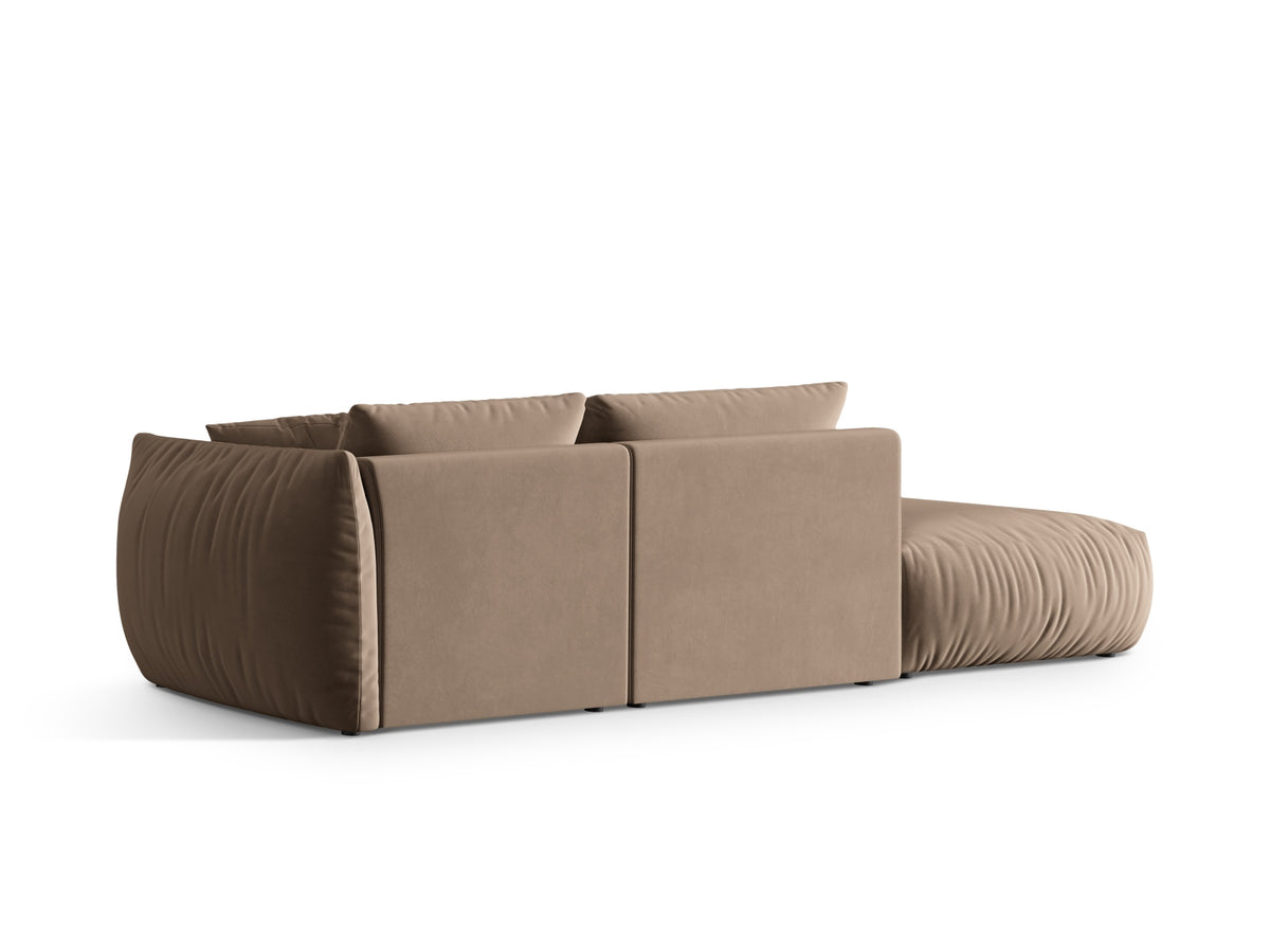 Chris Velour links Modular Sofa 3 Sitzer in Light Brown-Casino präsentiert im Onlineshop von KAQTU Design AG. 3er Sofa ist von Micadoni