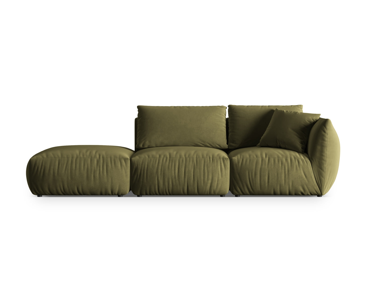 Chris Velour links Modular Sofa 3 Sitzer in Light Green präsentiert im Onlineshop von KAQTU Design AG. 3er Sofa ist von Micadoni