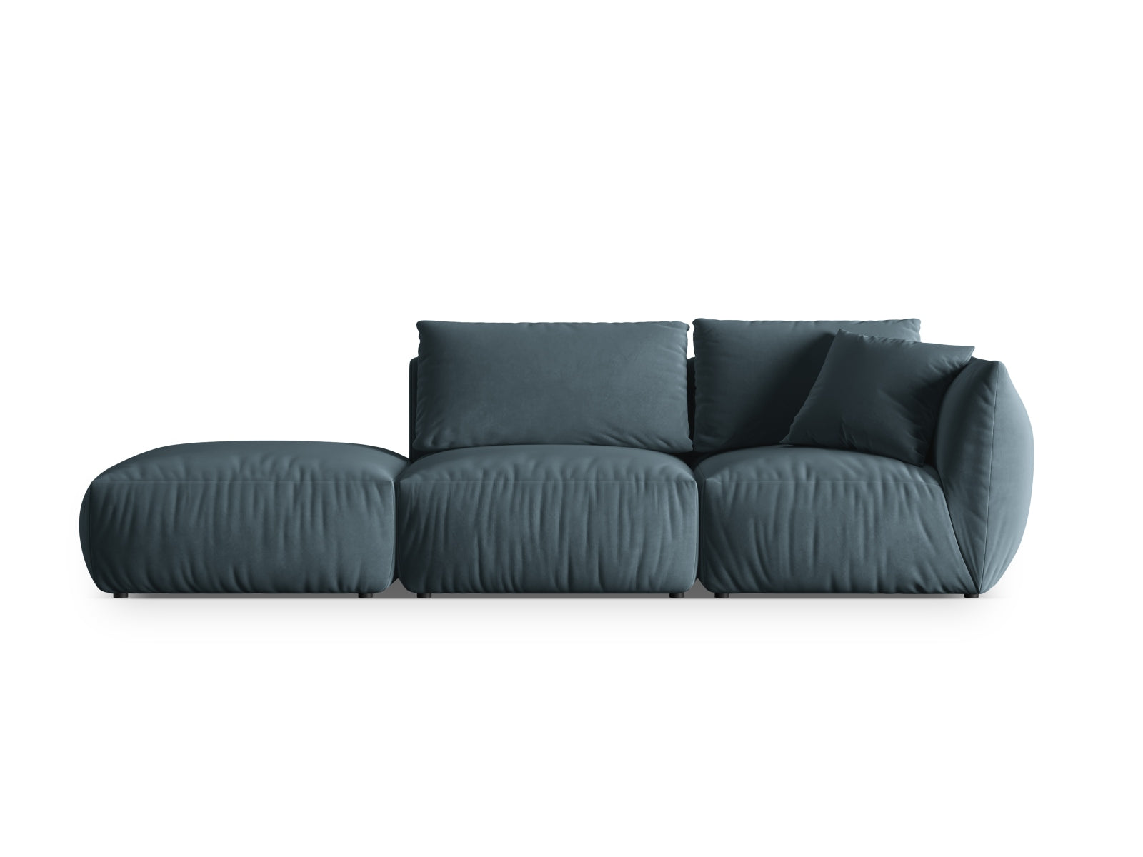 Chris Velour links Modular Sofa 3 Sitzer in Pastel Blue präsentiert im Onlineshop von KAQTU Design AG. 3er Sofa ist von Micadoni