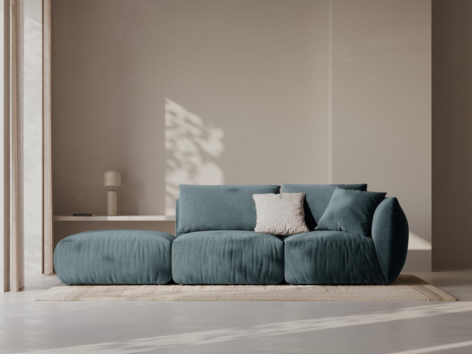 Entdecken Sie das Chris Velour 3-Sitzer Sofa von Micadoni – elegantes Design, optimaler Komfort und anpassbare Modularität für Ihr Zuhause!