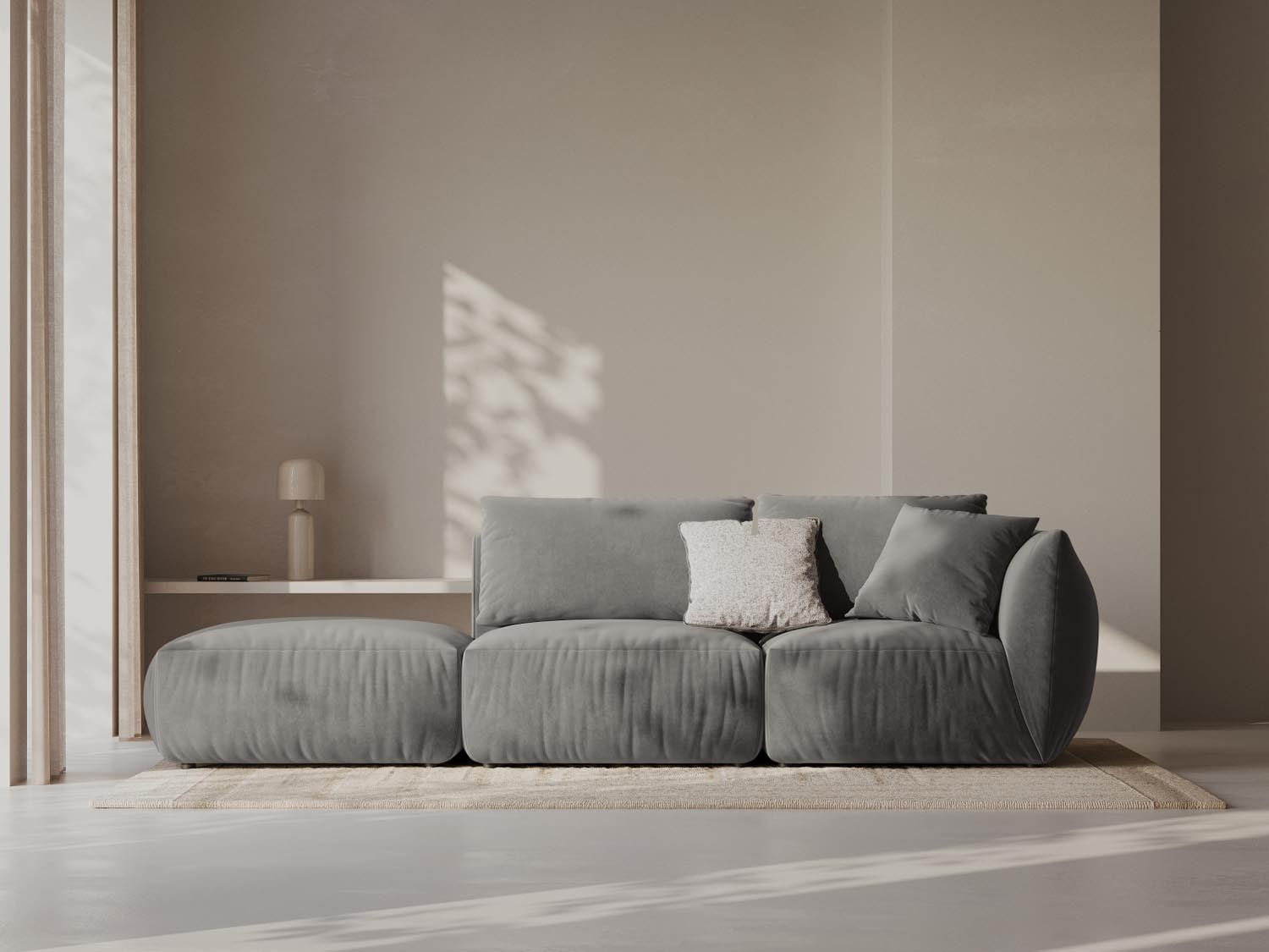 Entdecken Sie das Chris Velour 3-Sitzer Sofa von Micadoni – elegantes Design, optimaler Komfort und anpassbare Modularität für Ihr Zuhause!