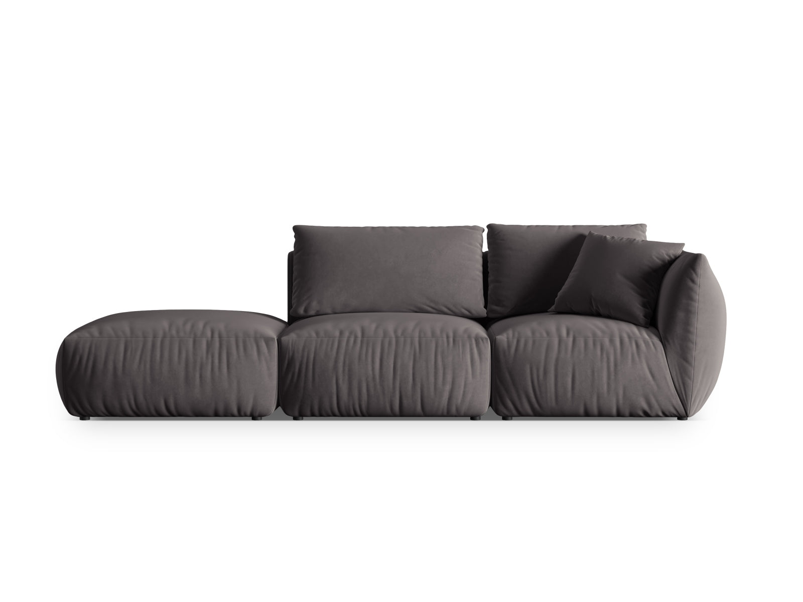Chris Velour links Modular Sofa 3 Sitzer in Dark Grey präsentiert im Onlineshop von KAQTU Design AG. 3er Sofa ist von Micadoni