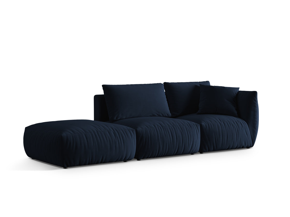 Chris Velour links Modular Sofa 3 Sitzer in Royal Blue-Casino präsentiert im Onlineshop von KAQTU Design AG. 3er Sofa ist von Micadoni