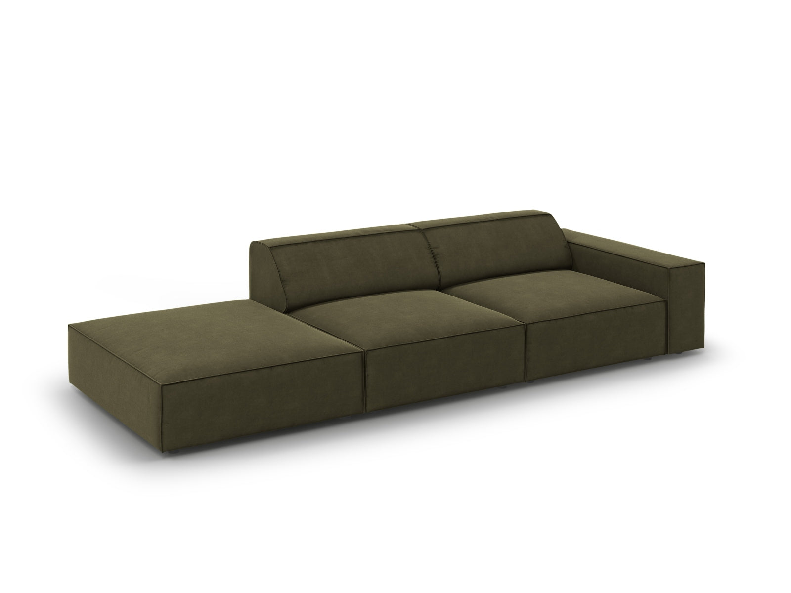 Erleben Sie das Jodie Velour 3-Sitzer Sofa von Micadoni – ein elegantes, modulares Möbelstück, das Komfort und Stil in Ihr Zuhause bringt.