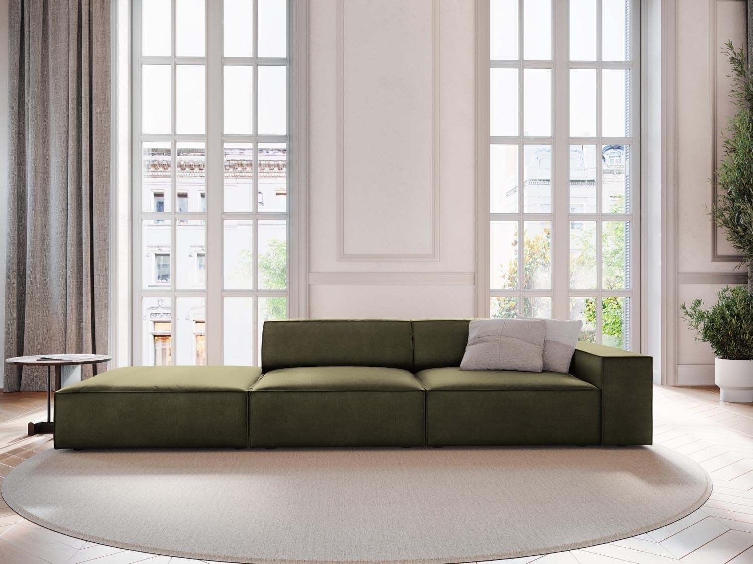 Entdecken Sie das Jodie Velour 3-Sitzer Sofa von Micadoni – stilvoll, modular und komfortabel für Ihr modernes Zuhause.