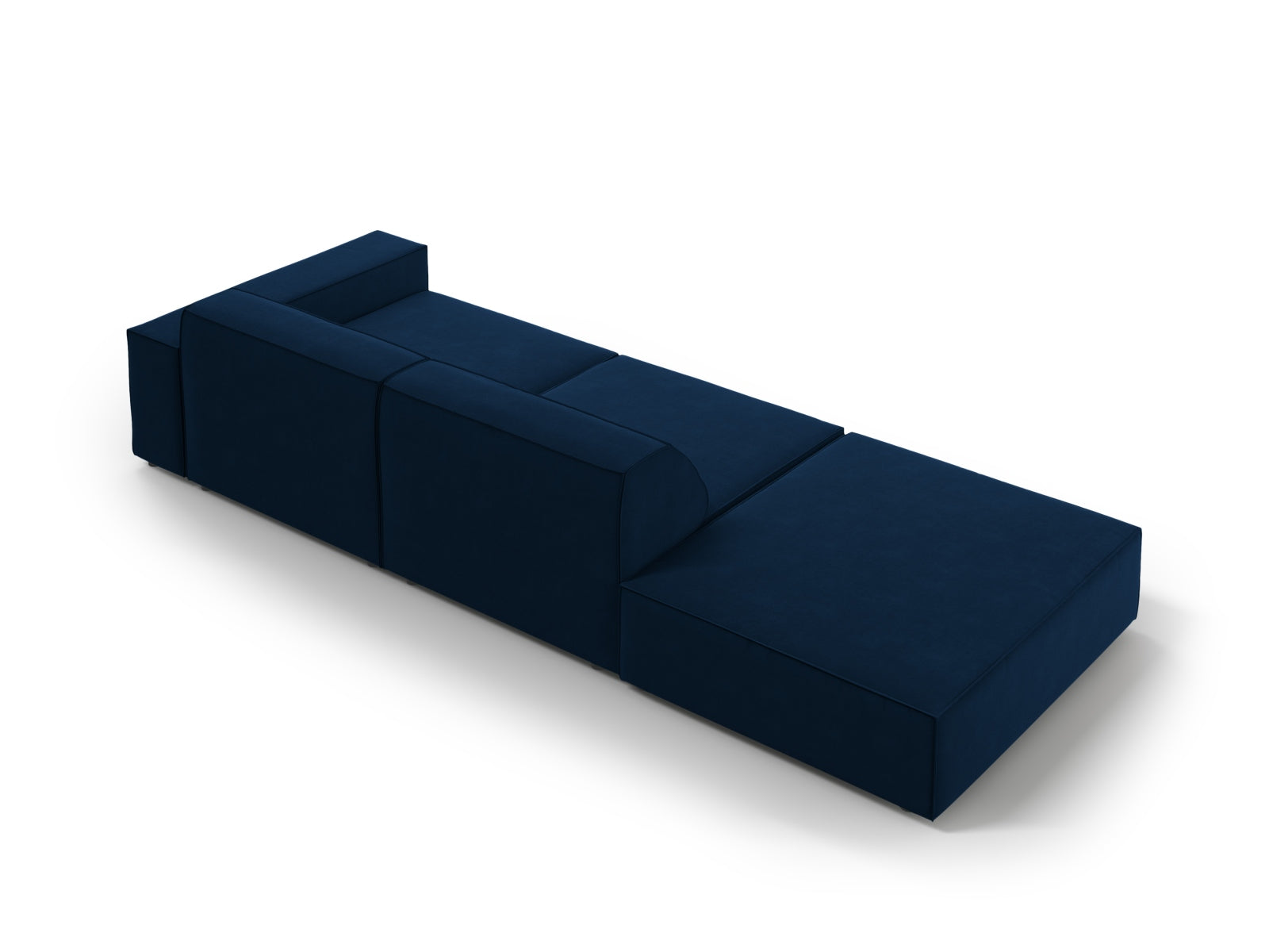 Modulares 3-Sitzer Sofa Jodie Velour in Royal Blue, linksseitig, vereint Komfort und Stil für moderne Wohnkonzepte von Micadoni.