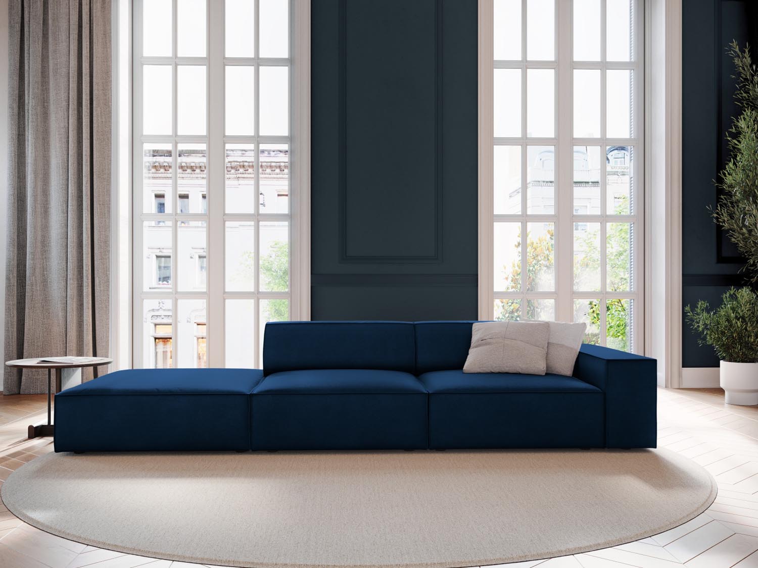 Entdecken Sie das Jodie Velour 3-Sitzer Sofa von Micadoni – stilvoll, modular und komfortabel für Ihr modernes Zuhause.