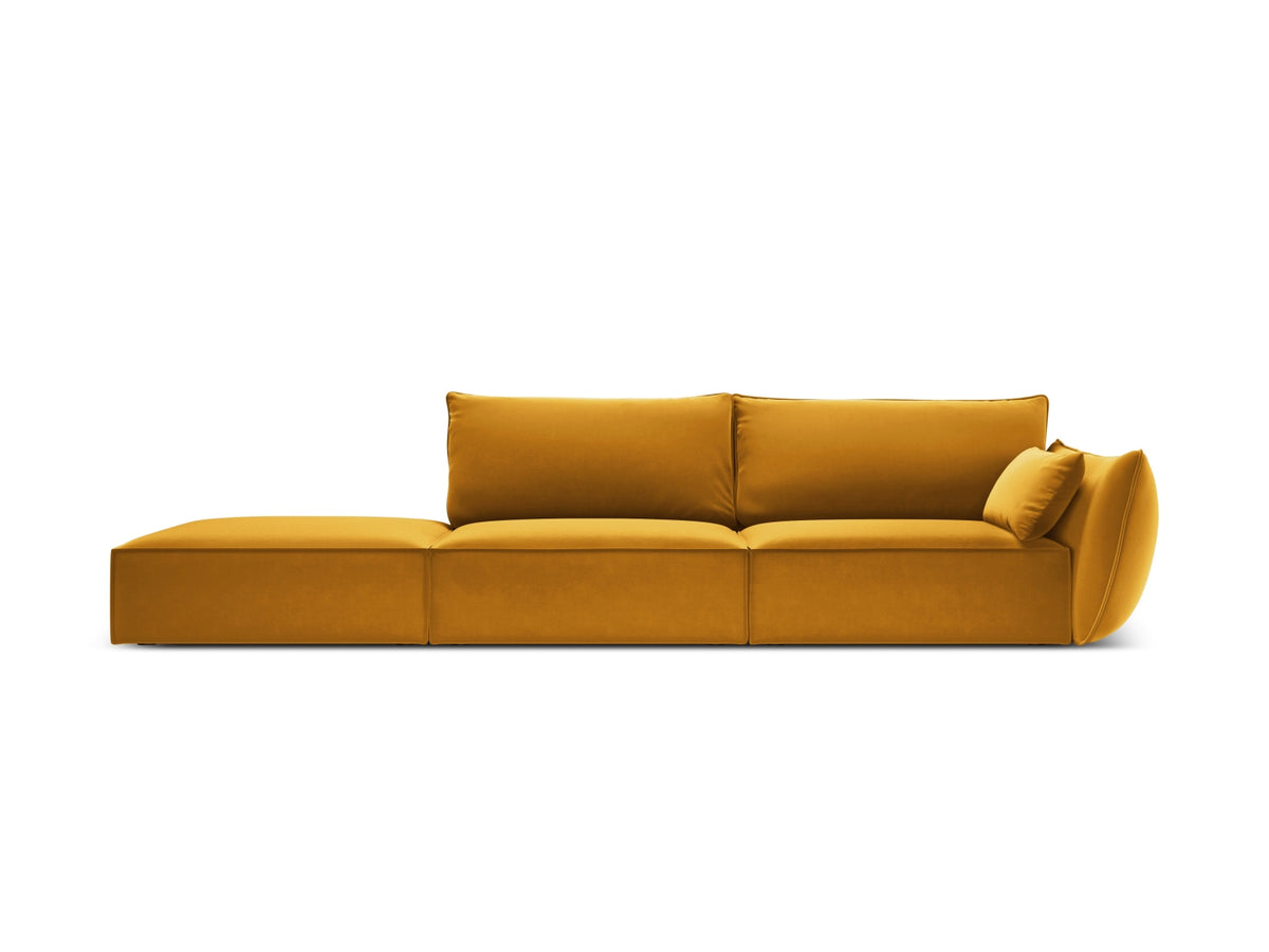 Kaelle Velour Sofa links 4 Sitzer in Yellow-Bluvel präsentiert im Onlineshop von KAQTU Design AG. L-Sofa links ist von Micadoni