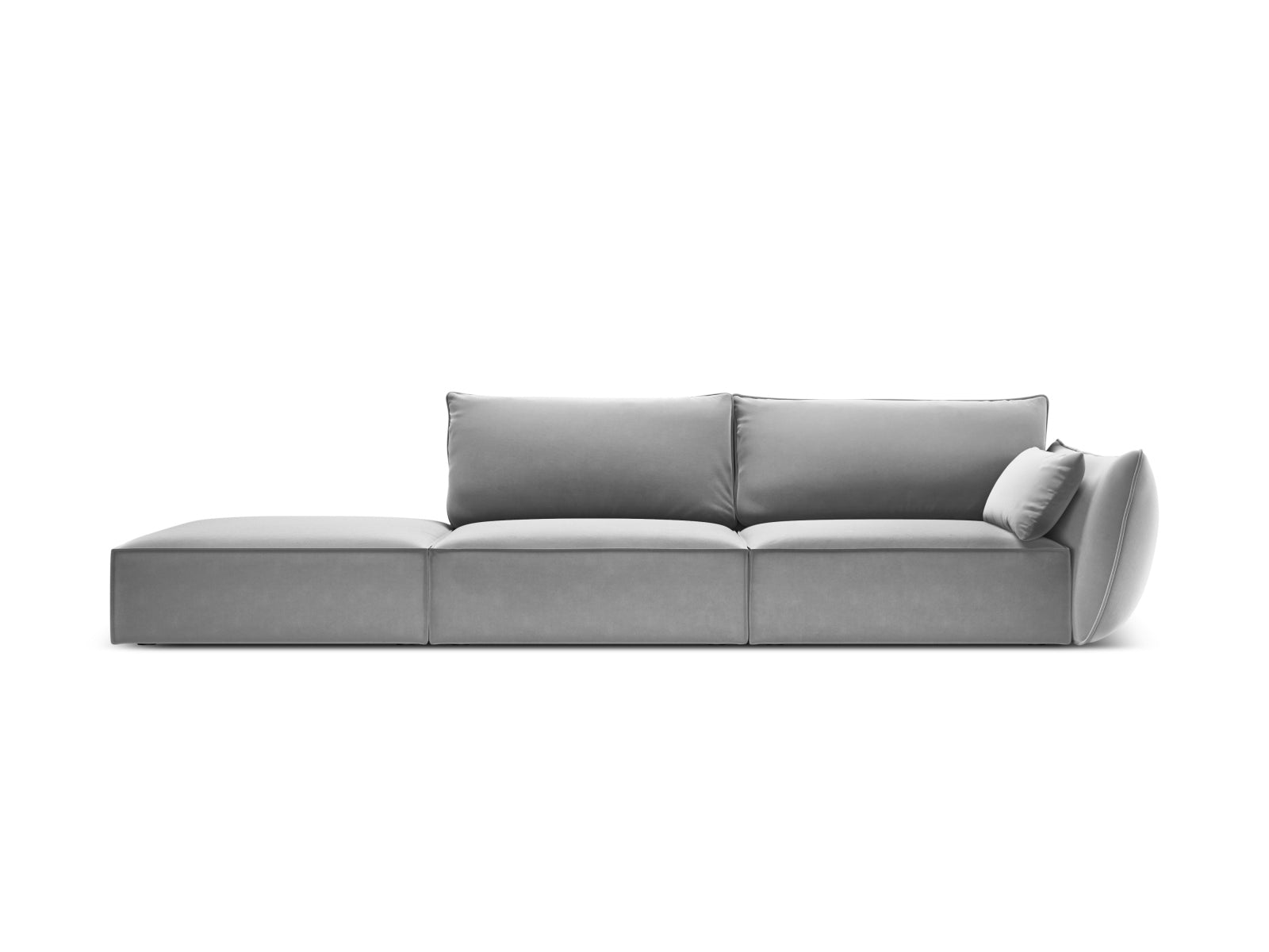 Kaelle Velour Sofa links 4 Sitzer in Grey-Bluvel präsentiert im Onlineshop von KAQTU Design AG. L-Sofa links ist von Micadoni