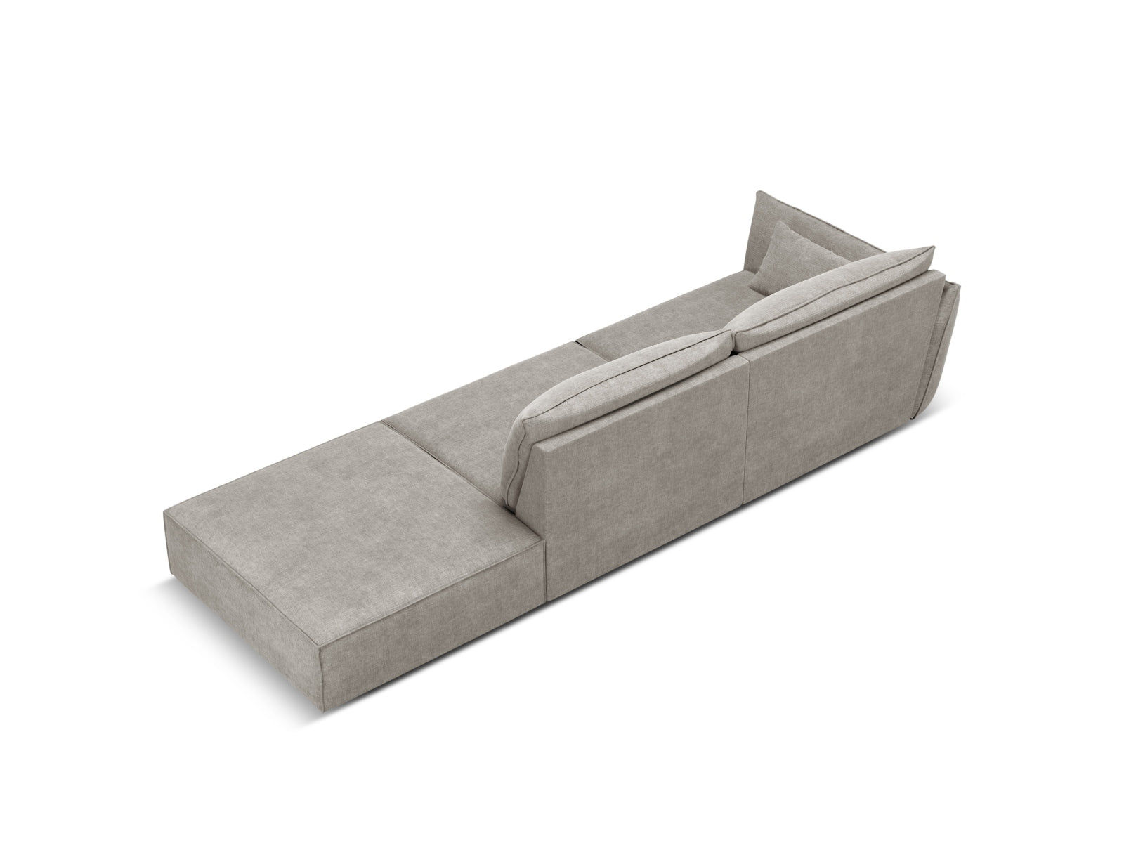 Modernes 4-Sitzer Kaelle Sofa in hellem Grau, rechtsseitig, perfekt für gemütliche Wohnzimmer. Hochwertige Materialien von Micadoni.