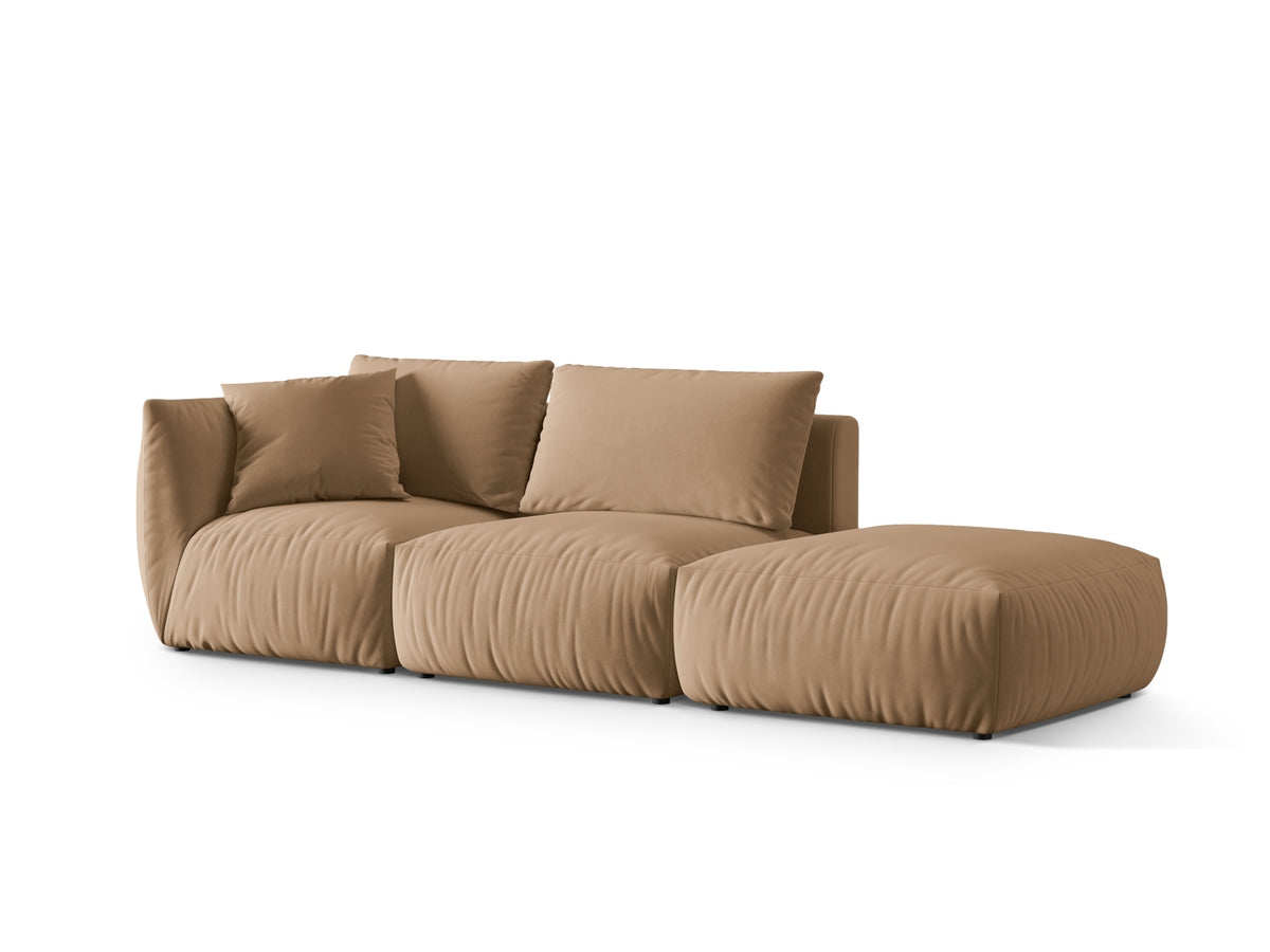 Chris Velour Modular Sofa rechts 3 Sitzer in Sand-Casino präsentiert im Onlineshop von KAQTU Design AG. 3er Sofa ist von Micadoni