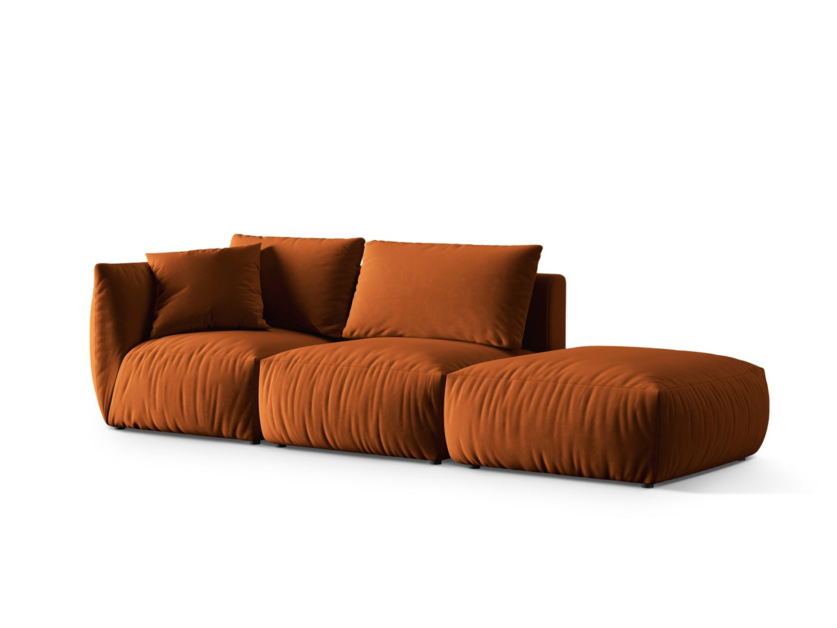 Chris Velour Modular Sofa rechts 3 Sitzer in Terracotta-Casino präsentiert im Onlineshop von KAQTU Design AG. 3er Sofa ist von Micadoni